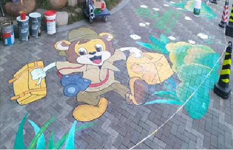 务川夏季画地面彩绘会遇到的问题