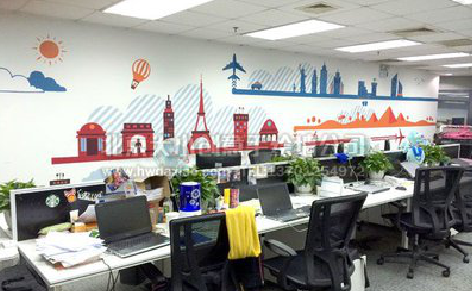 务川教你设计办公室墙绘的方法。